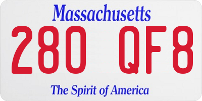 MA license plate 280QF8