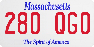 MA license plate 280QG0