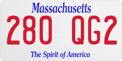 MA license plate 280QG2