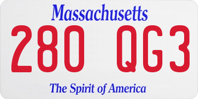MA license plate 280QG3