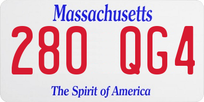 MA license plate 280QG4