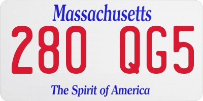 MA license plate 280QG5