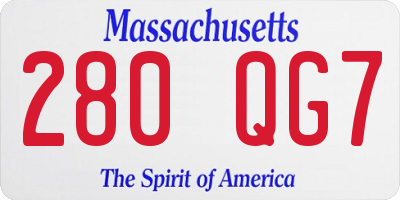 MA license plate 280QG7