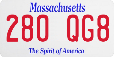 MA license plate 280QG8