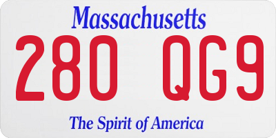 MA license plate 280QG9
