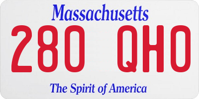MA license plate 280QH0