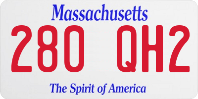 MA license plate 280QH2