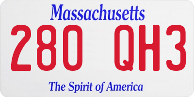 MA license plate 280QH3