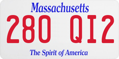 MA license plate 280QI2