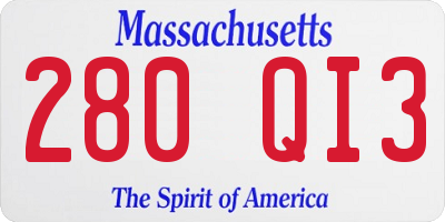 MA license plate 280QI3