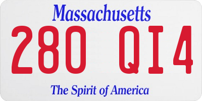 MA license plate 280QI4