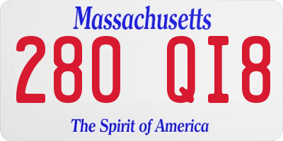 MA license plate 280QI8