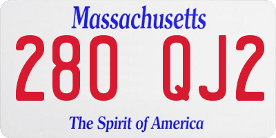 MA license plate 280QJ2