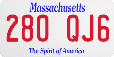 MA license plate 280QJ6