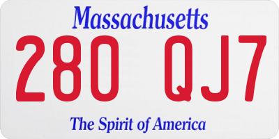 MA license plate 280QJ7