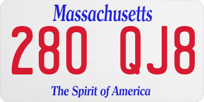 MA license plate 280QJ8