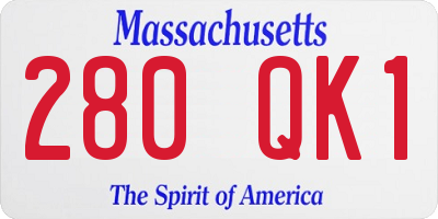 MA license plate 280QK1
