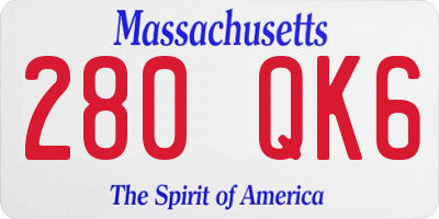 MA license plate 280QK6