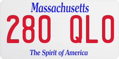 MA license plate 280QL0