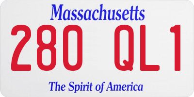 MA license plate 280QL1