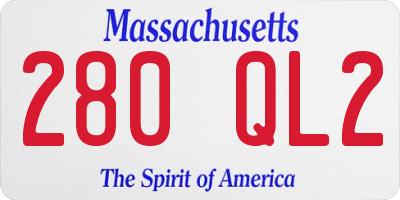 MA license plate 280QL2