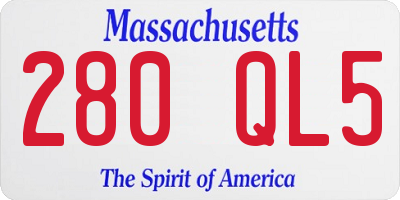 MA license plate 280QL5