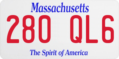 MA license plate 280QL6
