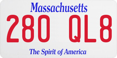 MA license plate 280QL8