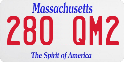 MA license plate 280QM2