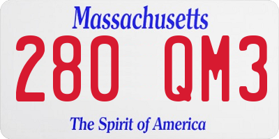 MA license plate 280QM3