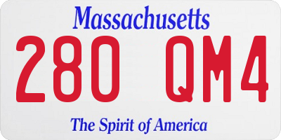MA license plate 280QM4