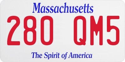 MA license plate 280QM5
