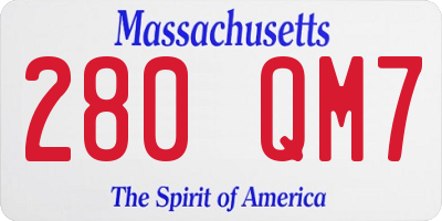 MA license plate 280QM7