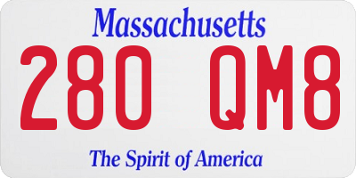 MA license plate 280QM8