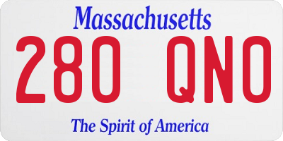 MA license plate 280QN0