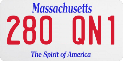 MA license plate 280QN1
