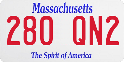 MA license plate 280QN2