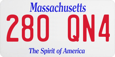 MA license plate 280QN4