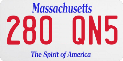 MA license plate 280QN5