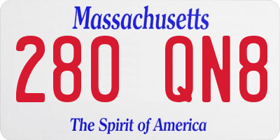 MA license plate 280QN8