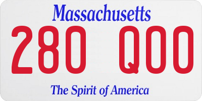 MA license plate 280QO0
