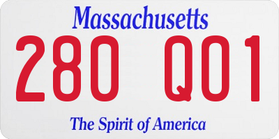 MA license plate 280QO1