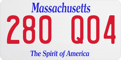 MA license plate 280QO4