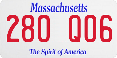 MA license plate 280QO6