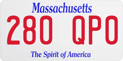 MA license plate 280QP0