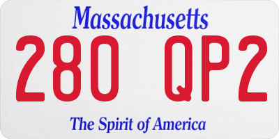 MA license plate 280QP2