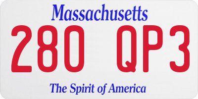 MA license plate 280QP3