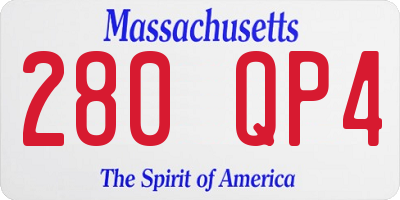 MA license plate 280QP4