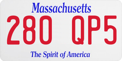 MA license plate 280QP5