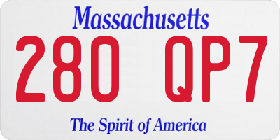 MA license plate 280QP7